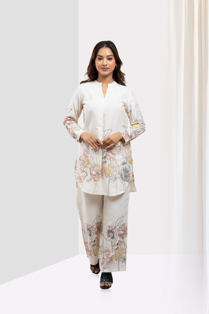 WHITE ELEGANT COORDS SET