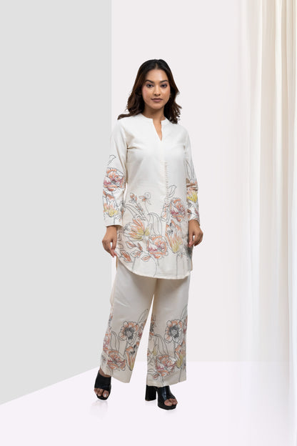 WHITE ELEGANT COORDS SET