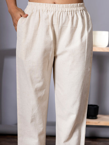 OFF WHITE ELEGANT COTTON COORDS SET