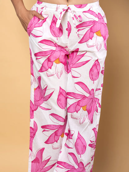 PINK AND WHITE PRINTED COORDS SET