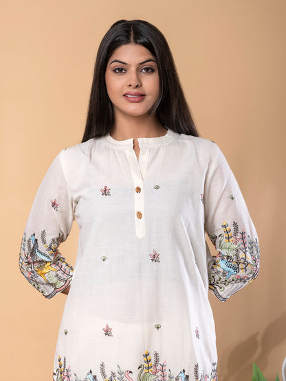 CREAM COLOR COTTON COORDS SET