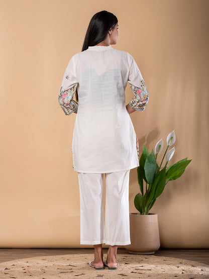 CREAM COLOR COTTON COORDS SET