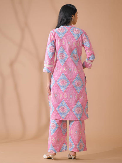 PINK ELEGANCE PRINTED COORDS SET