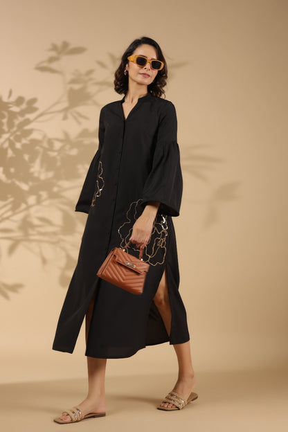 BLACK COLOR ELEGANCE DRESS