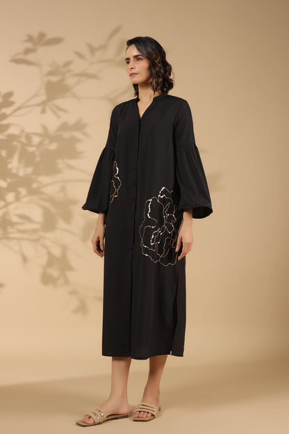 BLACK COLOR ELEGANCE DRESS