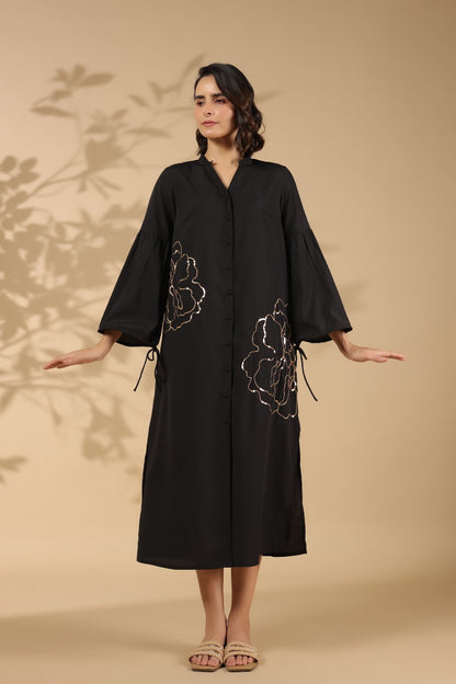 BLACK COLOR ELEGANCE DRESS