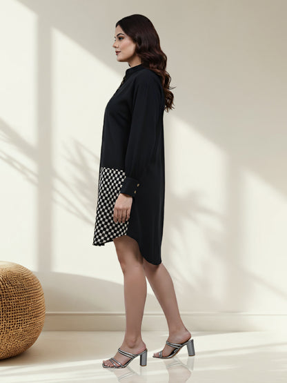 RuAK EDIT OVERSIZED BLACK BUTTON-DOWN SHIRT