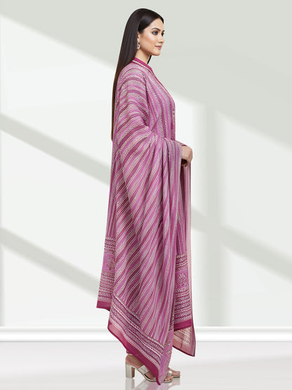 PINK BANDHEJ KURTA SET