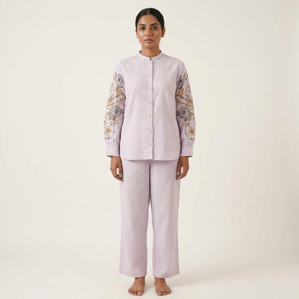 Lilac Embroidered Coord