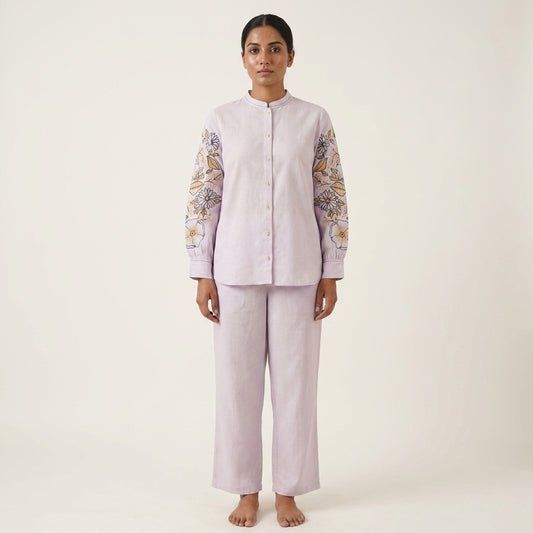 Lilac Embroidered Coord