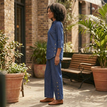 Denim Coord with Golden Button