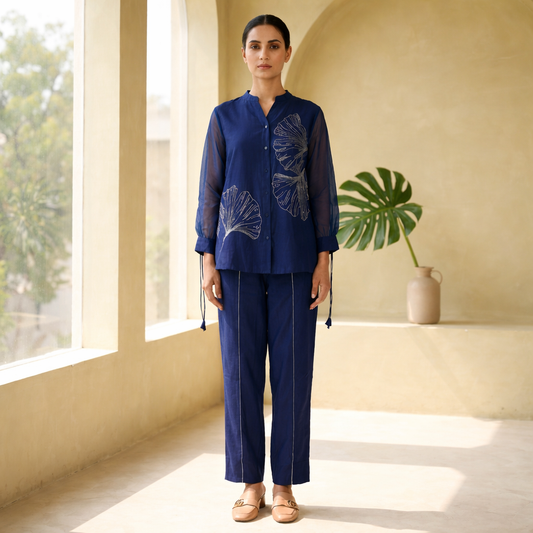Royal Blue Coords with Silver Flower